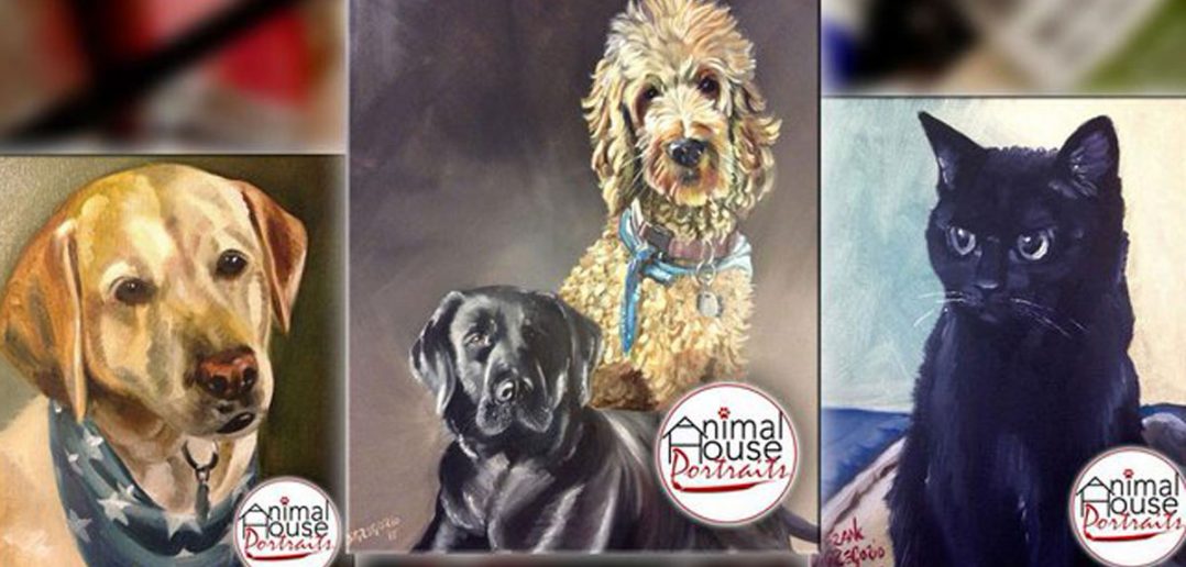 sample of dog and cat paintaings from animal house portraits