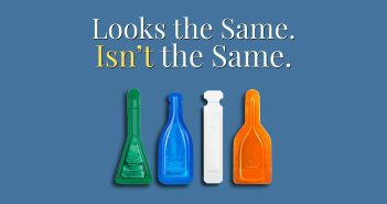 Four different pet parasite medication droppers in green, blue, white, and orange on a navy background with the headline Looks the Same Isnt the Same