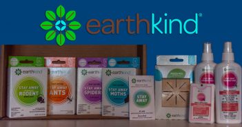 earthkind logo above a line up of their stay away pest products