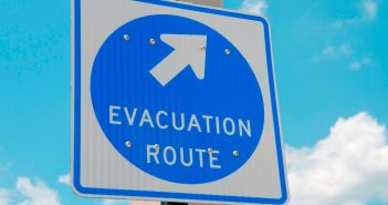 evacuation route street sign