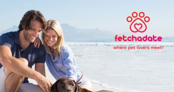 fetchadate couple with their dog