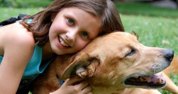young girl and her dog