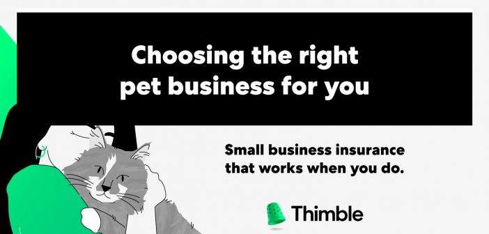graphic featuring hand drawn woman and her cat that says choosing the right pet business for you